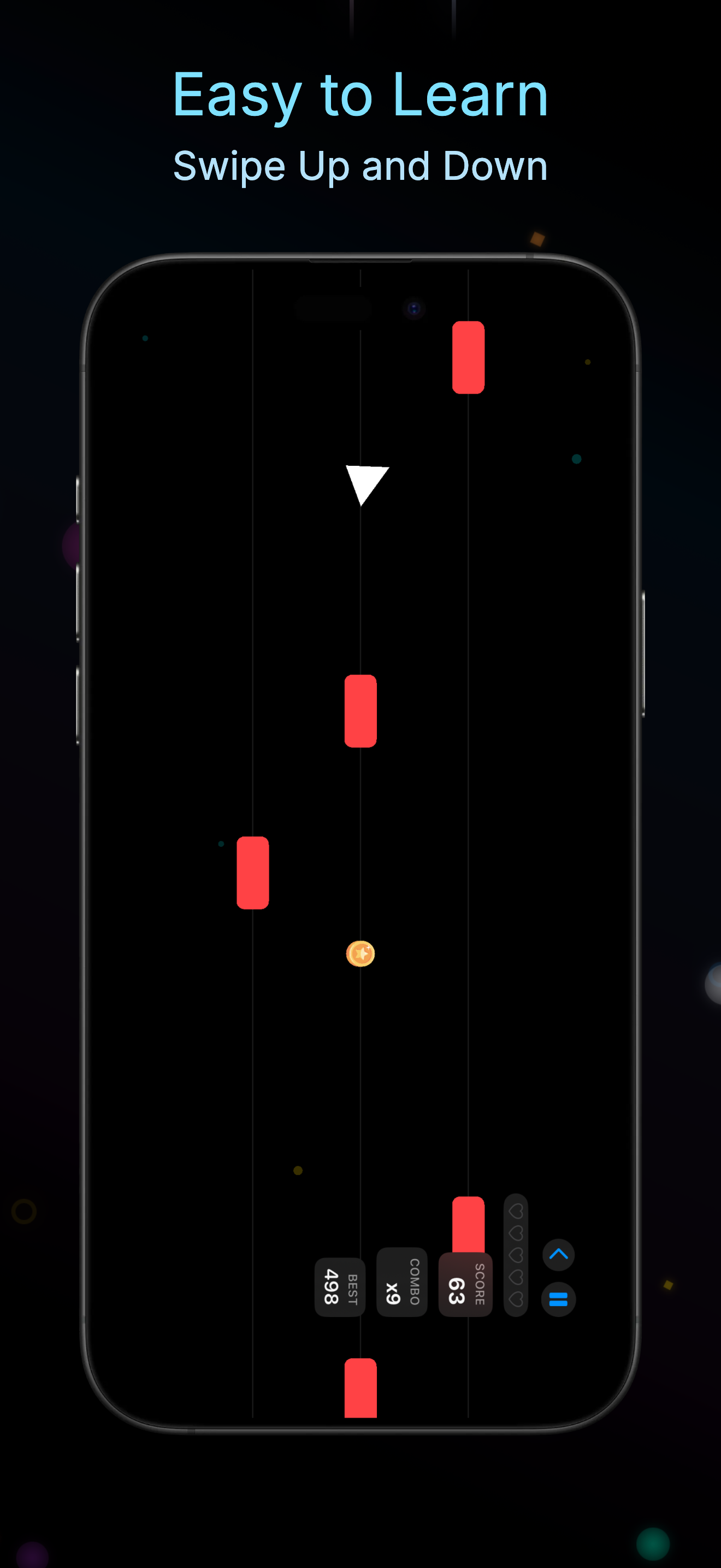 Early gameplay with low score and hearts